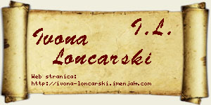 Ivona Lončarski vizit kartica